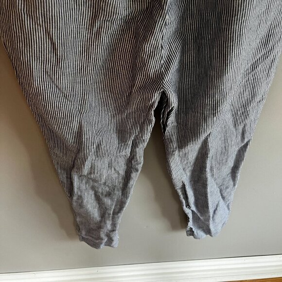 Zara Basic Linen Style Pants White & Blue Stripes Size small - Picture 8 of 14